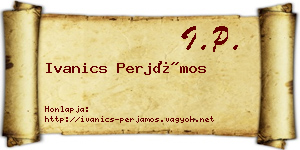 Ivanics Perjámos névjegykártya